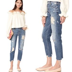 Mother The Sinner Jeans In Ice Cream You Scream Distressed Medium Blue SZ 28